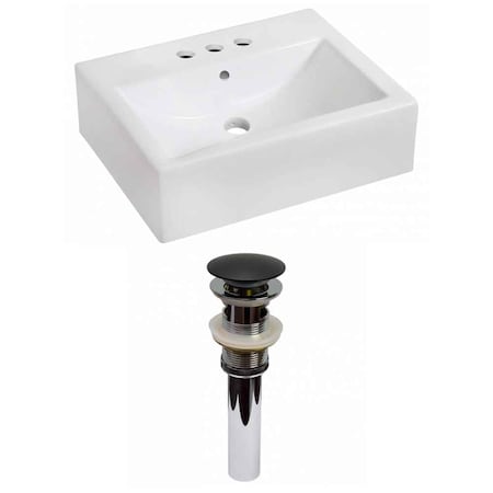 20.25-in. W Wall Mount White Vessel Set For 3H4-in. Center Faucet